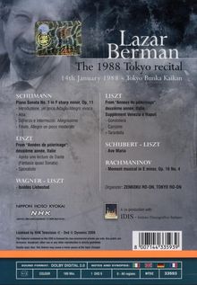 Lazar Berman - The 1988 Tokyo Recital, DVD