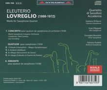 Eleuterio Lovreglio (1900-1972): Werke für Saxophon-Quartett, CD