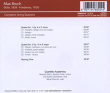 Max Bruch (1838-1920): Streichquartette Nr.1 &amp; 2, CD