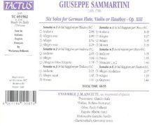 Giuseppe Sammartini (1695-1750): Sonaten für Flöte &amp; Bc op.13 Nr.1 &amp; 6, CD