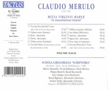 Claudio Merulo (1533-1604): Missa Virginis Mariae, CD