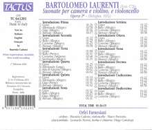 Bartolomeo Laurenti (1644-1726): Suonate per camera op.1a Nr.1-12 für Violine,Cello &amp; Bc, CD