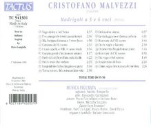 Cristofano Malvezzi (1543-1599): Madrigali zu 5 &amp; 6 Stimmen, CD