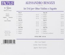 Alessandro Besozzi (1702-1793): Trios Nr.1-6 für Oboe,Violine &amp; Fagott, CD