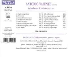 Antonio Valente (1520-1580): Intavolatura di Cimbalo, CD