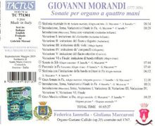 Giovanni Morandi (1777-1856): Sonaten für Orgel 4-händig, CD