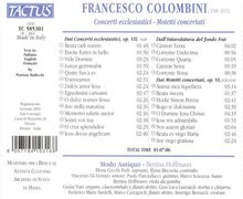 Francesco Colombini (1588-1671): Concerti ecclesiastici op.7, CD