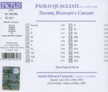Paolo Quagliati (1555-1628): Toccata,Ricercari &amp; Canzoni, CD