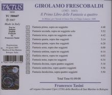 Girolamo Frescobaldi (1583-1643): Il Primo Libro delle Fantasie a quattro, CD