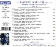 Alessandro Scarlatti (1660-1725): Sämtliche Werke für Tasteninstrumente Vol.2, CD