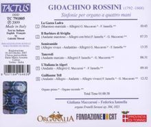 Gioacchino Rossini (1792-1868): Sinfonien aus Opern für Orgel 4-händig, CD