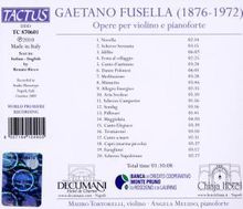 Gaetano Fusella (1876-1972): Musik für Violine &amp; Klavier, CD