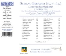 Stefano Bernardi (1577-1637): Motetti in Cantilena, CD