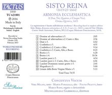 Sisto Reina (1623-1664): Armonia Ecclesiastica op.5, CD