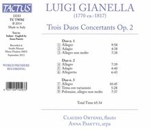 Luigi Gianella (1770-1817): Duos Concertants op.2 Nr.1-3 für Flöte &amp; Harfe, CD