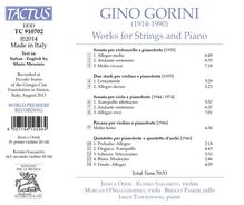 Gino Gorini (1914-1990): Klavierquintett, CD