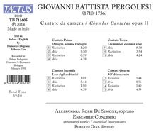 Giovanni Battista Pergolesi (1710-1736): Cantate da Camera Nr.1-4, CD