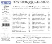 Giovanni Pierluigi da Palestrina (1525-1594): Primo Libro de Madrigali a quattro voci, CD