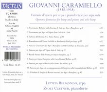Giovanni Caramiello (1838-1938): Opernfantasien für Harfe &amp; Klavier &amp; Harfe solo, CD