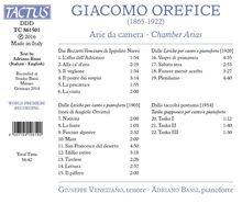 Giacomo Orefice (1865-1922): Arie da camera, CD