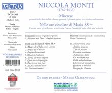 Niccola Monti (1767-1838): Miserere, CD