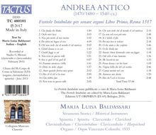 Andrea Antico (1480-1538): Frottole Intabulate Libro Primo (1517), CD