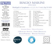 Biagio Marini (1597-1665): Madrigali &amp; Symphonie zu 1, 2, 3, 4 &amp; 5 Stimmen op.II (1618), 1 CD und 1 DVD