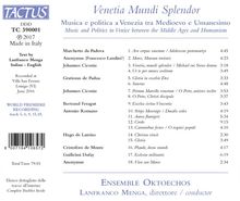 Venetia Mundi Splendor, CD