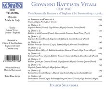 Giovanni Battista Vitali (1632-1692): Sonaten op.11 (1684) - "Varie Sonate alla Francese e all'Itagliana a sei Stromenti", CD