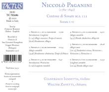 Niccolo Paganini (1782-1840): Sonaten für Violine &amp; Gitarre Nr.1-6, CD