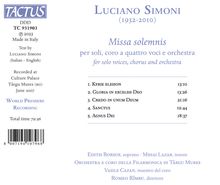 Luciano Simoni (1932-2010): Missa Solemnis, CD