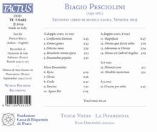 Biagio Pesciolini (1535-1613): Secondo Libro di musica sacra (Venedig 1605), CD