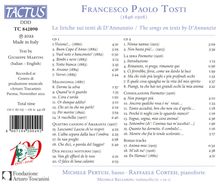 Francesco  Paolo Tosti (1846-1916): Lieder nach Texten von D'Annunzio, 2 CDs