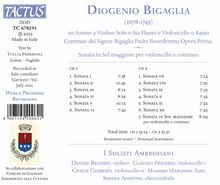 Diogenio Bigaglia (1676-1745): Sonaten für Violine &amp; Bc op.1 Nr.1-12, 2 CDs