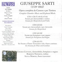 Giuseppe Sarti (1729-1802): Kammermusik &amp; Werke für Tasteninstrumente, 6 CDs