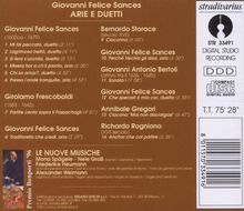 Giovanni Felice Sances (1600-1679): Arien &amp; Duette, CD