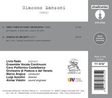 Giacomo Manzoni (geb. 1932): Parole da Beckett per 2 cori,3 gruppi strumentali e nastro magnetico, CD