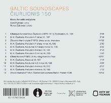 "Baltic Soundscapes: Čiurlionis 150" mit Werken von Čiurlionis. Künstler: Gleb Pyšniak, Rokas Zubovas. Logos links unten.