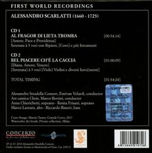 Alessandro Scarlatti (1660-1725): Serenaden "Al Fragor di Lieta Tromba" &amp; "Bel Piacere Ch'e la Caccia", CD