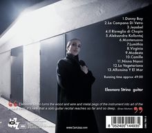 Texte: Songtitel und Künstlername, Dauer: ca. 49 Min. Zitat lobt Gitarrenkunst. Bild: Frau in dunklem Mantel vor Türen.