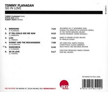 "Tommy Flanagan: So in Love", Trackliste mit Zeiten und Details zu Aufnahme, Mischung und Produktion, darunter Namen.