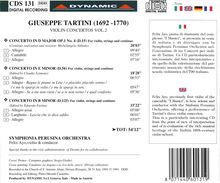 Giuseppe Tartini (1692-1770): Violinkonzerte D.15,56,125, CD