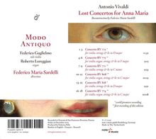 Antonio Vivaldi (1678-1741): Violinkonzerte "Lost Concertos for Anna Maria" RV 771, 772, 818, CD