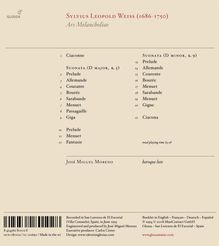 Silvius Leopold Weiss (1687-1750): Lautenwerke "Ars Melancholiae", CD
