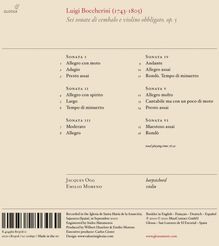 Luigi Boccherini (1743-1805): Cembalosonaten op.5 Nr.1-6 (mit obligater Violine), CD