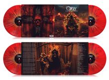 Texte: Ozzy & Black Sabbath, Tracklisten mit vier Seiten. Illustration: Dunkle, feurige Szenen mit Skeletten und Kapuzenfigur.