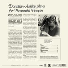 "**Dorothy Ashby plays for Beautiful People**. **Dorothy Ashby**, **Frank Wess**, **Herman Wright**, **Roy Haynes**. Ein Schwarz-Weiß-Foto einer Harfenistin. Es gibt eine ausführliche Beschreibung ihres musikalischen Stils und der beteiligten Musiker."