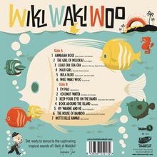 Text: "Wiki Waki Woo. Side A: 1. Hawaiian Rock... 6. Wiki Waki Woo. Side B: 1. I’m Pau... 7. Notti Delle Hawaii."  
Illustration mit Fischen und Insel.