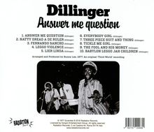 Dillinger: Answer Me Question, CD