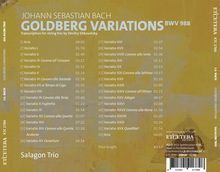 Johann Sebastian Bach (1685-1750): Goldberg-Variationen BWV 988 für Streichtrio, CD